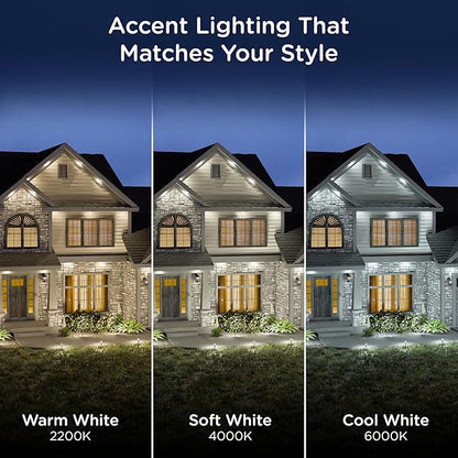 Enbrighten Vibe Eternity Accent Permanent Outdoor Lights for House, 100ft, 24 RGBWIC LEDs, Wide Spacing, 94lm, Tunable White, Everyday Eave Lighting, Smart App, Works with Alexa, Google Home, 85714