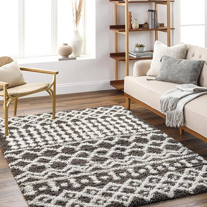 Livabliss Hapsburg Moroccan Shag Area Rug,5'3" x 7'3", Dark Brown