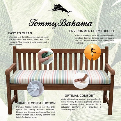 Tommy Bahama Bench Cushion, 50" X 16" X 2.5", Bandeau Pastel
