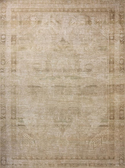 Loloi Amber Lewis Cambria Collection CBR-04 Natural/Jade 8'-6" x 11'-6" Area Rug Jute, Neutral, Vintage Style, Antique Tone, Living, Bedroom, Dining, Carpet