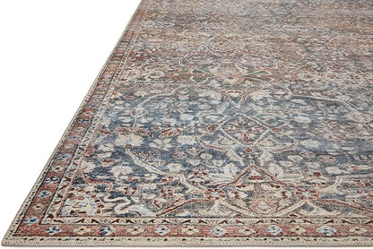 Loloi Chris Loves Julia Jules Collection JUL-06 Denim/Spice 2'-6'' x 12'-0'', .13" Pile Height, Runner Rug