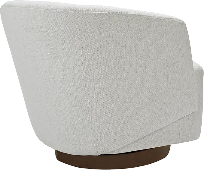 MINCETA Accent Chair,Modern Swivel Chairs for Living Room and Bedroom Reading with Wood Base,Performance Fabric in Ivory