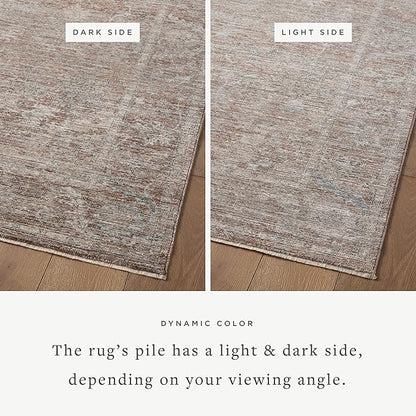 Loloi Magnolia Home by Joanna Gaines Millie Collection MIE-04 Brick/Fog 2'-7" x 8'-0", .25" Pile Height, Runner Rug