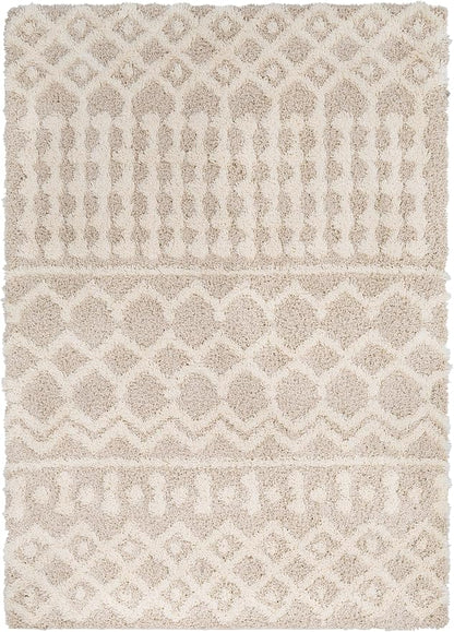 Livabliss Hapsburg Moroccan Shag Area Rug, 5'3" x 7'3", Beige