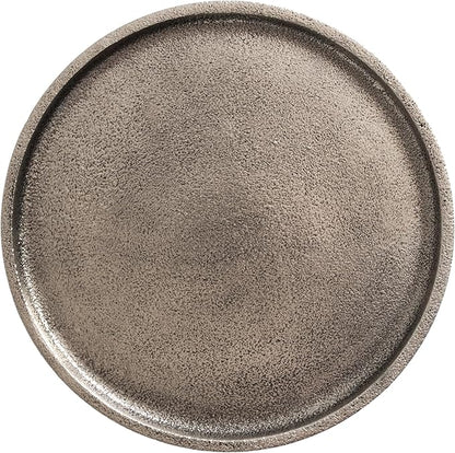 Kate and Laurel Rava Modern Metal Round Drink Table, 10 x 10 x 21, Antique Nickel, Cast Aluminum Accent Table for Use as Indoor Plant Stand or Living Room Decor Piece