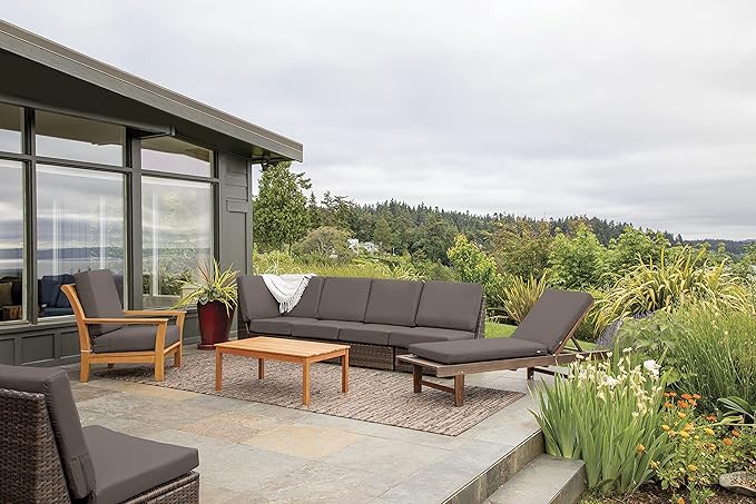 Classic Accessories Ravenna Water-Resistant 48 x 18 x 3 Inch Outdoor Bench/Settee Cushion, Patio Furniture Swing Cushion, Dark Taupe, Patio Loveseat Cushion