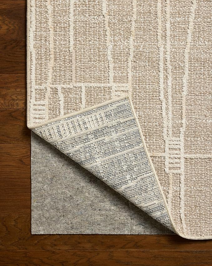 Loloi Amber Lewis Bexley Collection BEX-05 Mushroom/Natural 9' x 13' Area Rug Neutral, Textured, Living, Bedroom, Dining, Carpet