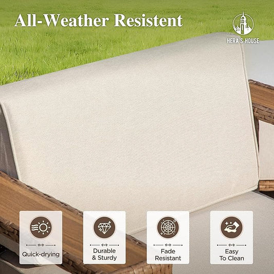 HERA'S HOUSE 4 Pieces Patio Furniture Set, Sectional Outdoor Rattan Wicker Sofa, All Weather Patio Conversation Set with 5.3" Widened Armrest, 10" Ultra Thick Comfy Sponge Cushion, Patio Couch