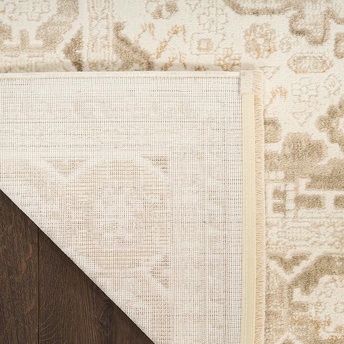 Nourison Home Pardis Ivory Beige 5'3" x 7' Area Rug - Easy Clean, Non Shedding, Bed Room, Living Room, Dining Room, Kitchen (5' x 7')
