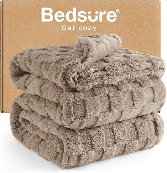 Bedsure GentleSoft King Size Blanket for Bed - Super Soft Cozy Blankets for Women Men Girls, Large Fuzzy Fleece Throw for Bedroom Decor, Light Taupe,108x90 Inches