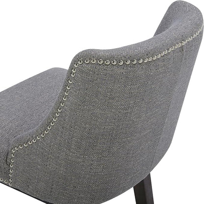 CHITA Counter Height Swivel Bar Stools Set of 4, FSC Certified Upholstered Counter Stools, Modern Swivel Barstools with Wood Legs for Kitchen Island, 26" Seat Height, Fabric in Fog