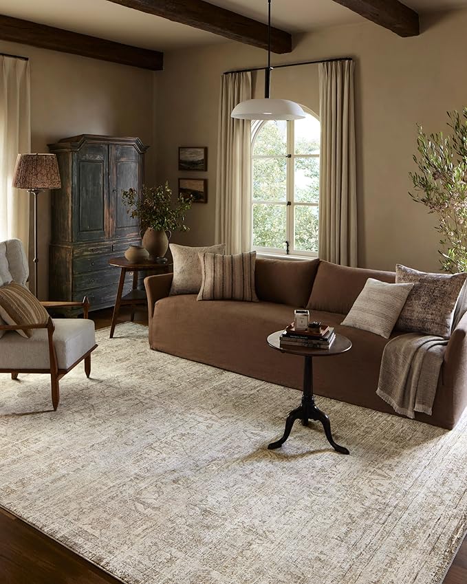 Loloi Amber Lewis Honora Collection HON-01 Ivory/Natural 5'-3" x 7'-9" Area Rug