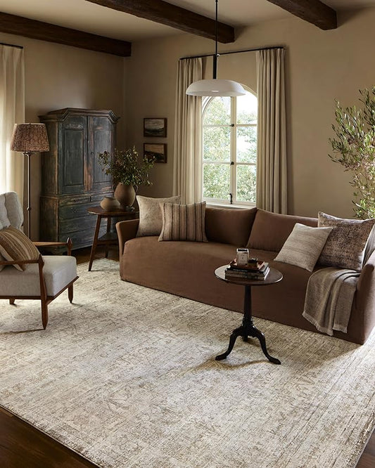 Loloi Amber Lewis Honora Collection HON-01 Ivory/Natural 9'-6" x 13' Area Rug