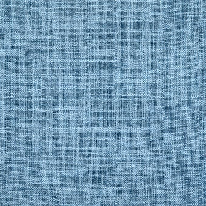 SIMPLIHOME Randolph Counter Stools (Set of 2) - 28 Inch Seat Height Upholstered Bentwood Kitchen Seats in Medium Blue Polyester Linen, Mid Century Modern Seating with Curved Backrest and Footrest