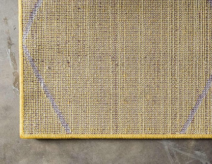 Unique Loom Trellis Frieze Collection Area Rug - Geometric (8' x 10', Yellow/ Ivory)