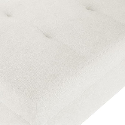 Christopher Knight Home Tufted Ottoman Footrest Rectangular Upholstered Ottoman Non Storage Fabric Ottoman Foot Rest Stool with Tufted Stitching,28.25 "W x 23 "D x 18.5 "H,Ivory