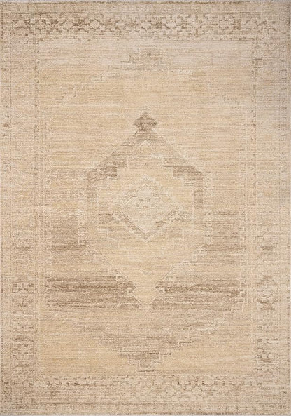 Loloi Chris Loves Julia Palma Collection PLM-07 Wheat/Taupe 2'-3" x 3'-10" Fringe Accent Rug Vintage Style Boho Living Room Bedroom Carpet