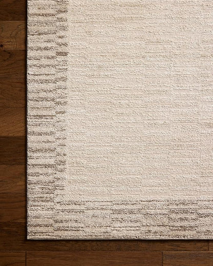 Loloi Chris Loves Julia Calvin Collection CLV-04 Ivory/Pebble 11'-6" x 15'-7" Area Rug Checkered Neutral Soft Living Room Bedroom Carpet
