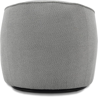 Swivel Accent Chair Set of 2, Modern Upholstered Boucle Barrel Arm Chairs with Pillow for Living Room, 360 Degree Round Swivel Sherpa Armchair with Round Base for Bedroom Club (2, Grey)
