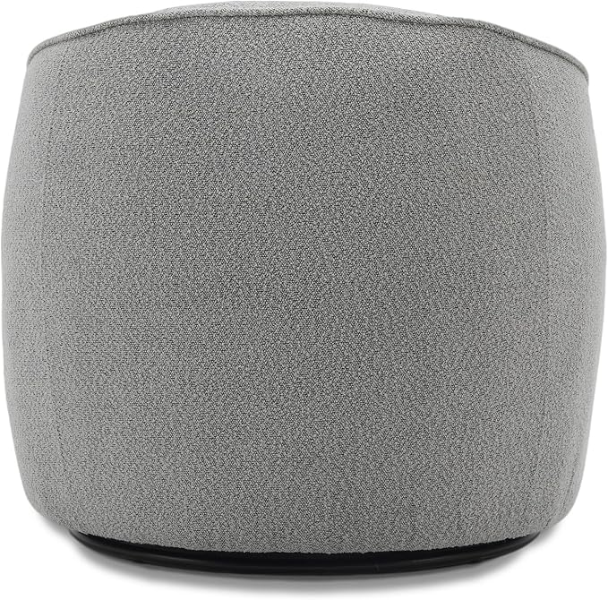 Swivel Accent Chair, Modern Upholstered Boucle Barrel Arm Chairs with Pillow for Living Room, 360 Degree Round Swivel Sherpa Armchair with Round Base for Bedroom Club (1, Grey)