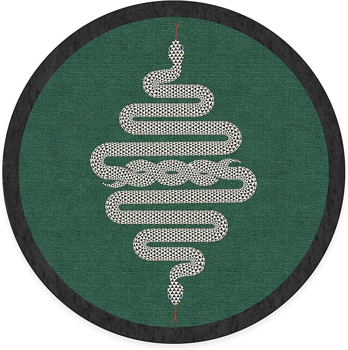 RUGGABLE x Jonathan Adler Machine Washable Modern Area Rug – Venom Emerald 6 ft Round, Stain-Resistant, Non-Slip – Medium Rugs for Living Room, Bedroom, Hallway, Entryway & Office–with Cushioned Pad