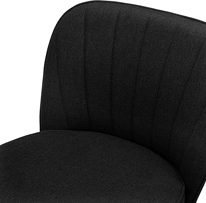 MINCETA Bar Stools Set of 4, 26 Inch Upholstered Barstools with Backrest and Footrest, Swivel Counter Height Barstools for Kitchen Island Home Bar Black