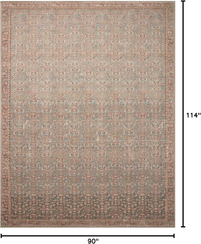 Loloi Angela Rose Aubrey Collection AUB-04 Blue/Terracotta 7'-6" x 9'-6", .19" Pile Height, Area Rug