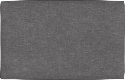 SIMPLIHOME Rebecca 36 inch Wide Mid Century Rectangular Coffee Table Storage Ottoman with Lift Up Lid in Slate Grey Polyester Linen Look, Assembled, for The Living Room, Entryway and Family Room