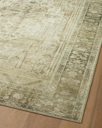 Loloi Magnolia Home by Joanna Gaines Banks Collection BAN-06 Natural/Granite 2'-6" x 7'-6", .13" Pile Height, Machine Washable, Runner Rug