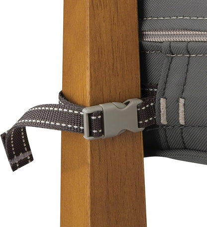 Classic Accessories Montlake Water-Resistant 25 x 25 x 5 Inch Square Outdoor Seat Cushion, Patio Furniture Chair Cushion, Light Charcoal Grey, Outdoor Cushion Cover