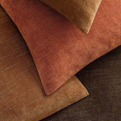 Foindtower Pack of 2 Soft Textured Chenille Throw Decorative Pillow Covers Square Accent Solid Cushion Cover Cozy Neutral Farmhouse Pillow Case for Couch Sofa Bedroom Living Room 24x24 Inch,Orange