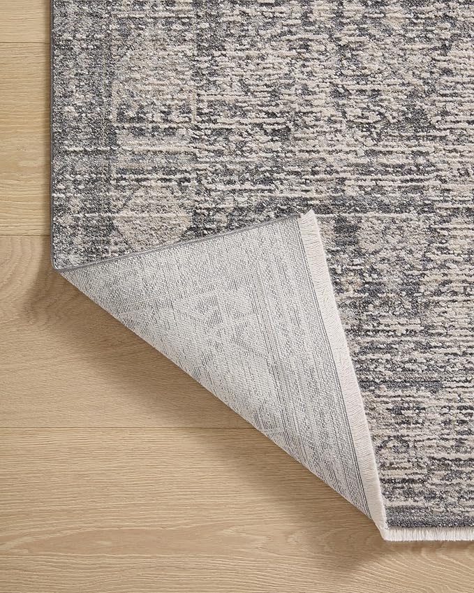 Loloi Amber Lewis Alie Collection ALE-03 Charcoal/Dove 5'-3'' x 7'-9'', .13'' Pile Height, Area Rug