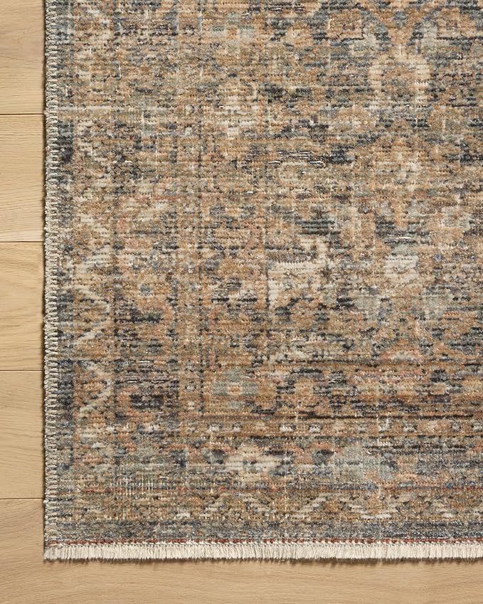 Loloi Amber Lewis Molly Collection MOL-02 Denim/Gold 2'-7" x 7'-9" Low Pile Runner Rug