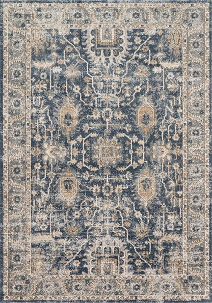 Loloi Teagan Collection TEA-03 Denim/Pebble 9'-9" x 13'-6" Area Rug, Large, Soft Neutral Rug, High-Traffic for Living Room, Bedroom, Home Office, Dining Area