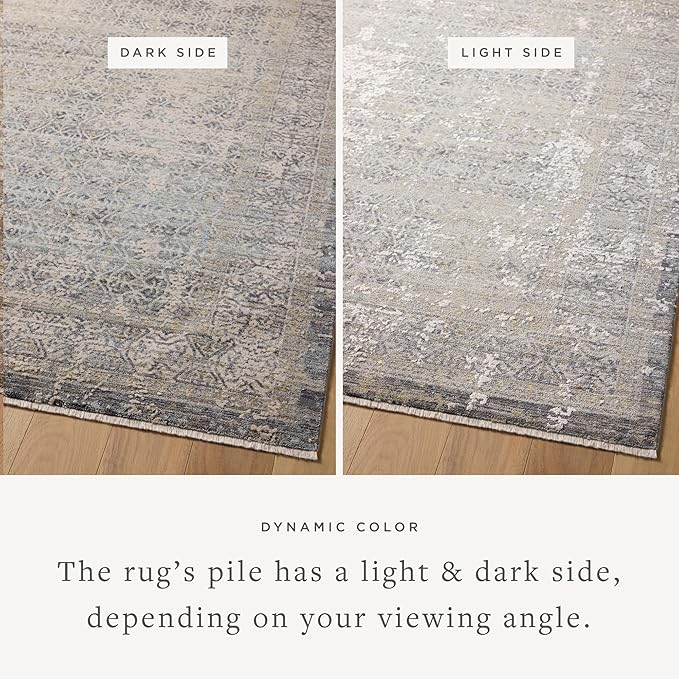 Loloi Amber Lewis Alie Collection ALE-04 Sky/Stone 2'-7'' x 12'-0'', .13'' Pile Height, Runner Rug