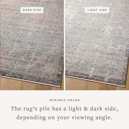 Loloi Amber Lewis Alie Collection ALE-04 Sky/Stone 2'-7'' x 12'-0'', .13'' Pile Height, Runner Rug