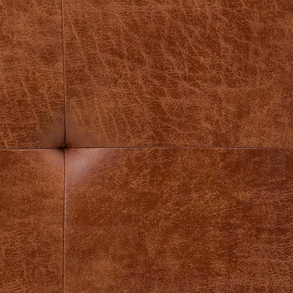 SIMPLIHOME Lacey 41 inch Wide Contemporary Rectangle Tufted Ottoman Bench in Distressed Saddle Brown Vegan Faux Leather, Assembled, For the Living Room and Bedroom