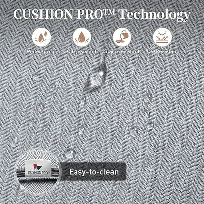 5 Piece Metal Outdoor Patio Furniture Sets, Patio Conversation Sets 1 3-Seater Sofa, 2 Swivel Chairs, 2 Ottomans with 5.75" Thick Cushion, Black All-Weather Backyard Furniture, Gray