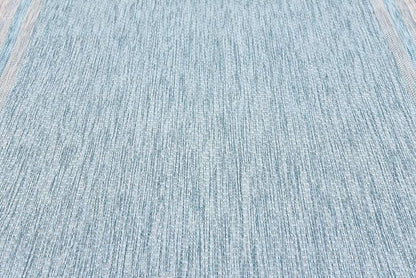 Unique Loom Outdoor Border Collection Area Rug - Soft Border (6' 1" x 9' Rectangle, Aquamarine/ Ivory)