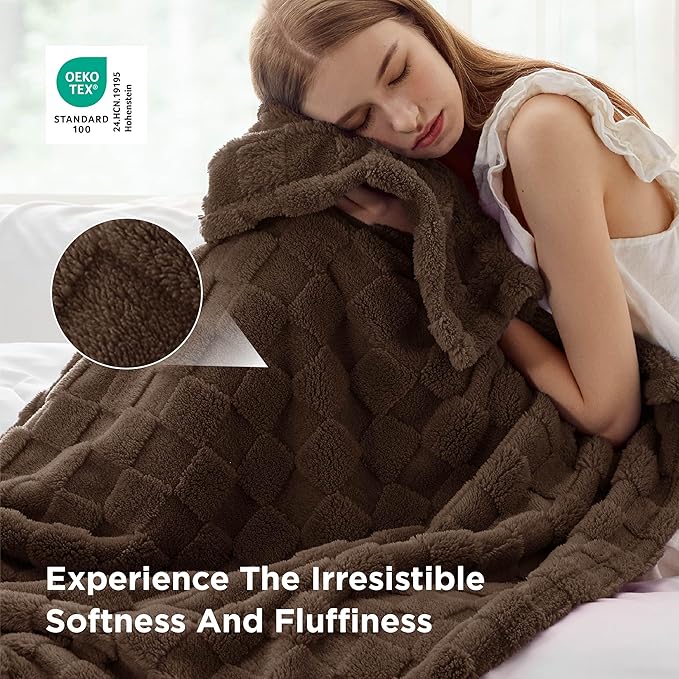Bedsure GentleSoft King Size Blanket for Bed - Super Soft Cozy Blankets for Women Men Girls, Large Fuzzy Fleece Throw for Bedroom Decor, Dark Brown,108x90 Inches