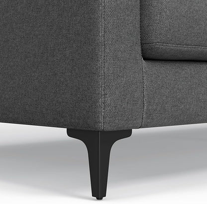 SIMPLIHOME Ava Corner Sectional Sofa in 100% Recycled Polyester Tightly Woven Performance Fabric, Pebble Grey, 102-inches Wide, Handcrafted Mid-Century Modern Style L-Shaped Couch for Living Room