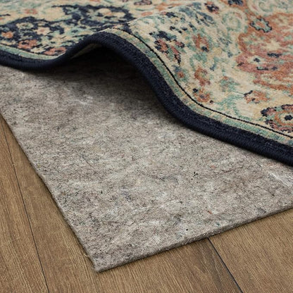 Mohawk Home 2' x 20' Non Slip Grip Rug Pad 3/8" Thick Dual Surface Felt Cushion + Rubber Gripper - Safe for All Floors
