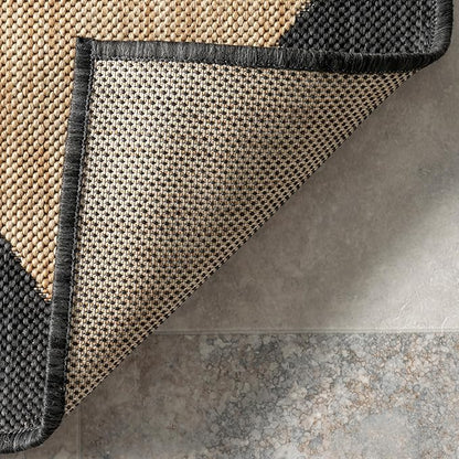 nuLOOM 2' x 10' Outdoor Performance Area Rug, Stain Resistant, Weather Resistant, High Traffic, Patio, Balcony, Outside, Sabina Dark Grey