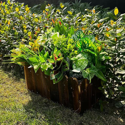 Artificial Plants Outdoor 10 Bundles(Artificial Greenery Fake Plants, Large Bunches Faux Plants with Stems and Plastic Leaves, Outdoor Bushes for Patio Front Porch Yard Garden Decor)