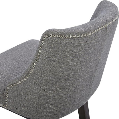 CHITA Counter Height Swivel Bar Stools Set of 2, FSC Certified Upholstered Counter Stools, Modern Swivel Barstools with Wood Legs for Kitchen Island, 26" Seat Height, Fabric in Fog