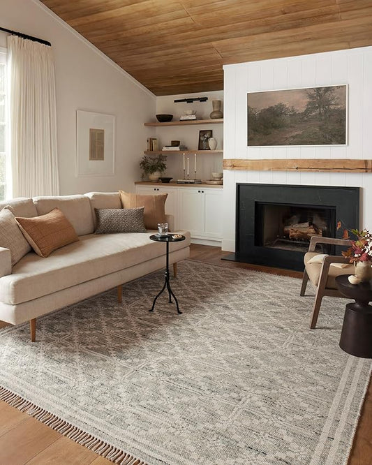 Loloi Angela Rose Rivers Collection RIV-02 Lagoon/Ivory 5'-0" x 7'-6" Reversible Area Rug