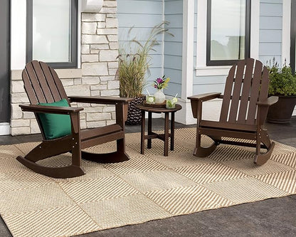 POLYWOOD Vineyard 3-Piece Adirondack Rocking Chair Set with Side Table - Premium HDPE Outdoor Furniture for Patio, Porch & Garden - Fade-Resistant All-Season Rockers - Multiple Colors Available