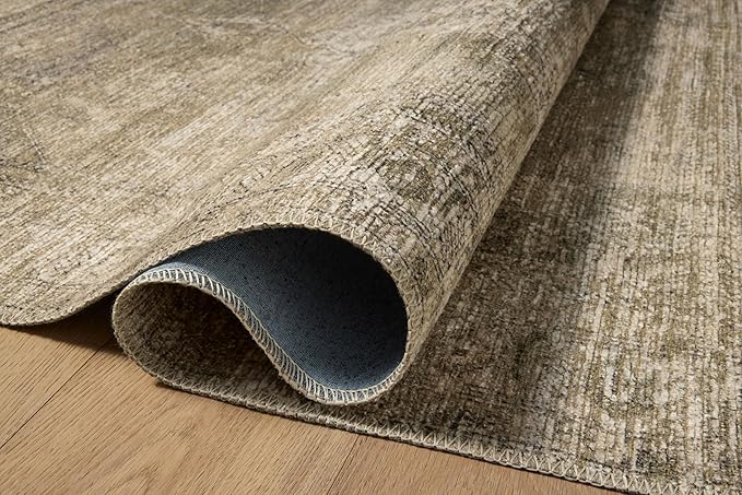 Loloi Amber Lewis Cambria Collection CBR-03 Sand/Olive 6'-0" x 9'-0" Area Rug Jute, Neutral, Vintage Style, Antique Tone, Living, Bedroom, Dining, Carpet