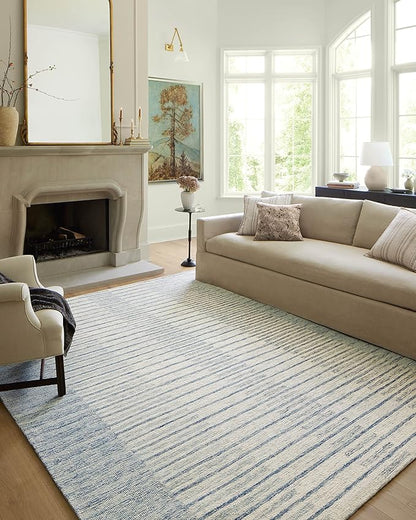 Loloi Chris Loves Julia Chris Collection CHR-01 Ivory/Denim 2'-0'' x 5'-0'', .50" Pile Height, Accent Rug