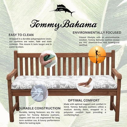 Tommy Bahama Bench Cushion, 48" X 19" X 2.5", Tropical Chrome